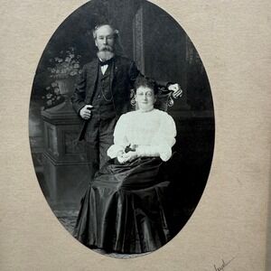 Antique Cabinet Card Victorian Couple‎ Photo Lloyd Wyalusing PA 1800s Portrait
